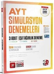 3D Yayınları AYT Eşit Ağırlık 3`lü Simülasyon Deneme