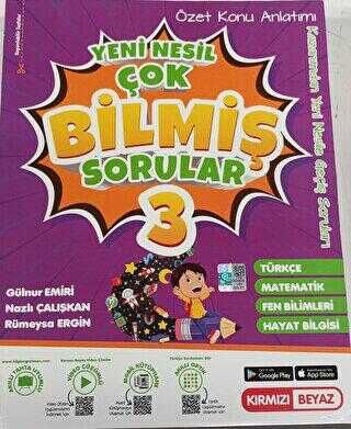 Kırmızı Beyaz Yayınları Kırmızı Beyaz 3. Sınıf Yeni Nesil Konu Özetli Çok Bilmiş Sorular Soru Bankası