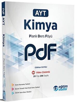 Eğitim Vadisi Yayınları 2023 AYT Kimya PDF Planlı Ders Föyü