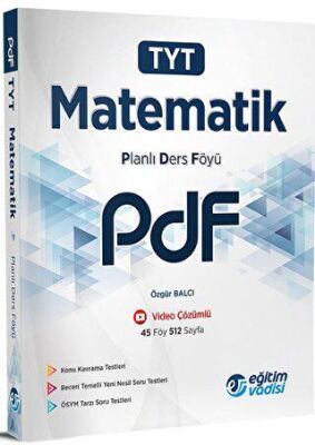 Eğitim Vadisi Yayınları 2023 TYT Matematik PDF Planlı Ders Föyü