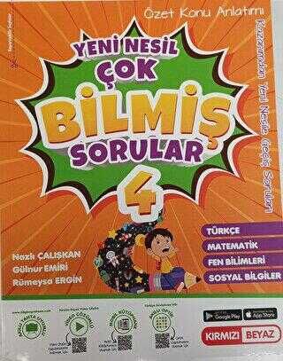 Kırmızı Beyaz Yayınları Kırmızı Beyaz 4. Sınıf Konu Özetli Tüm Dersler Çok Bilmiş Sorular Yeni Nesil